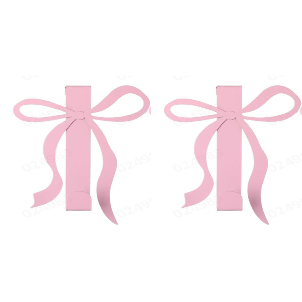 Pink Bow Over-Door Hook Metal Hanger 2-Pack 941196166265