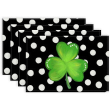 St. Patrick's Day Placemats Rustic Linen 4 Pcs