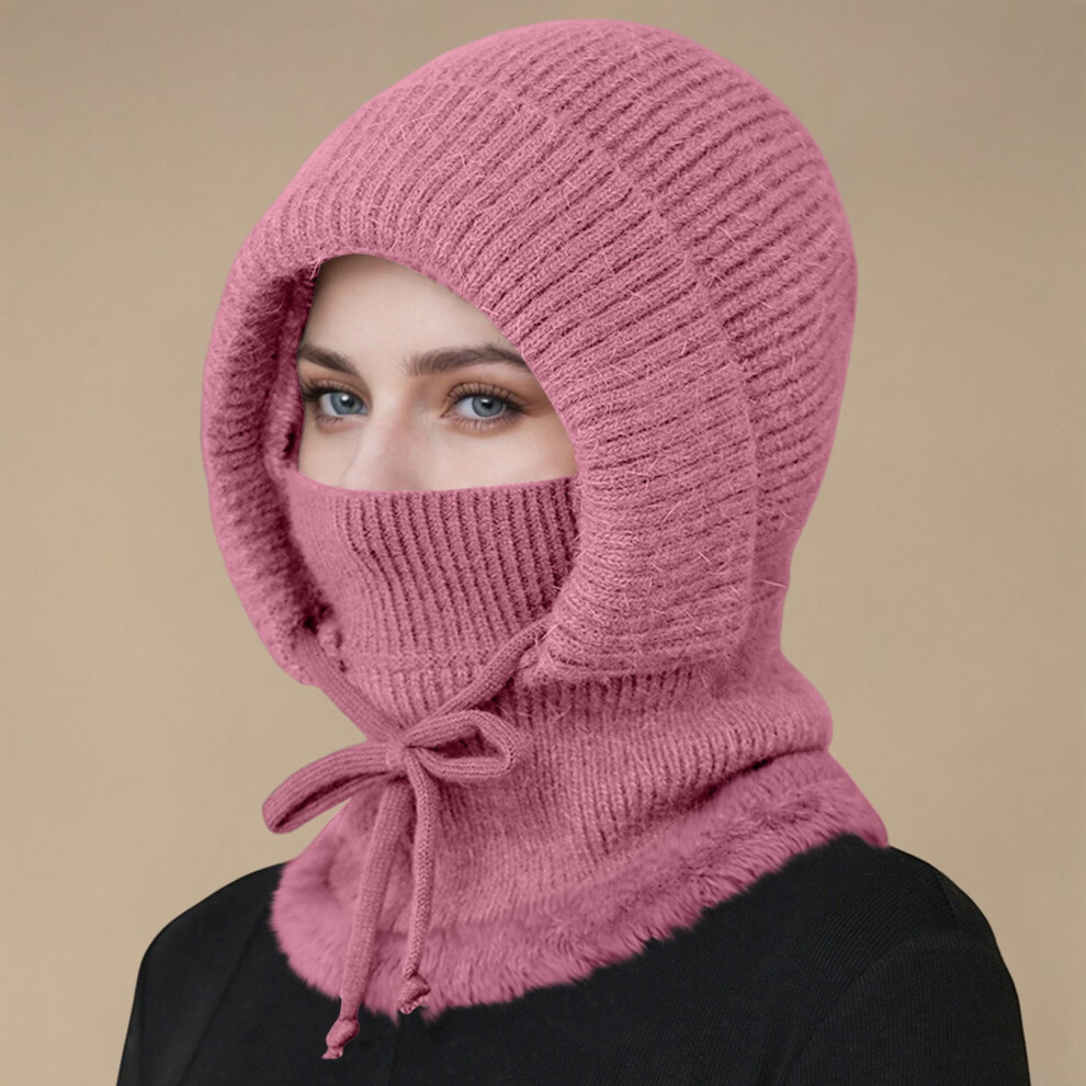 Women's 3-In-1 Beanie Hat With Scarf And Mask 9418476005770