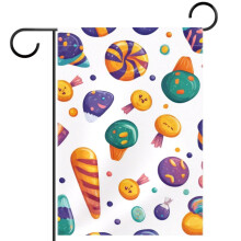 Halloween candy garden flag colorful double-sided 12x18 inch