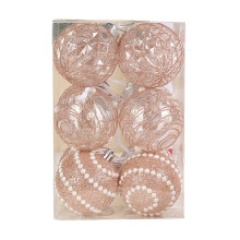 PET Christmas Ball Ornaments Set 12 Shatterproof Beige Foam