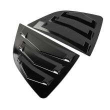 Svart Bakre Sidoventil Quarter Window Louver Shutter Cover för Fit Jazz 2014-2019