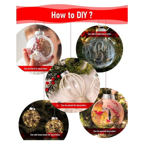 12PCS 60mm Oval Plastic Flat Disk  Ornaments DIY Paintable Empty Transparent Disc Globes Ornament 1