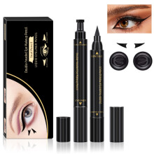 Smudge Proof Eyeliner Stamp Pen With Wing Design Dual-Ended Eye Makeup Tool Waterproof Precision Felt Tip For Flawless Application On All Eye Types