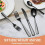 20 Pcs Black Silverware Set, Flatware Set for 5, Square Cutlery Set, Mirror Polished Tableware Eating Utensils Set 1