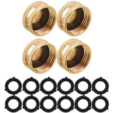 Tuinslang Vrouwelijke Eindkap, Messing Spiedop met Extra 12 Ringen, 3/4 voor , 4-Pack