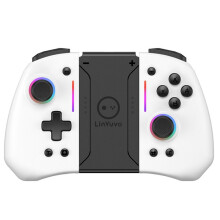 LinYuvo Wireless Gamepad for Replacement with Colorful Lights Six-Axis Gyro Back Button Wake- Feature White