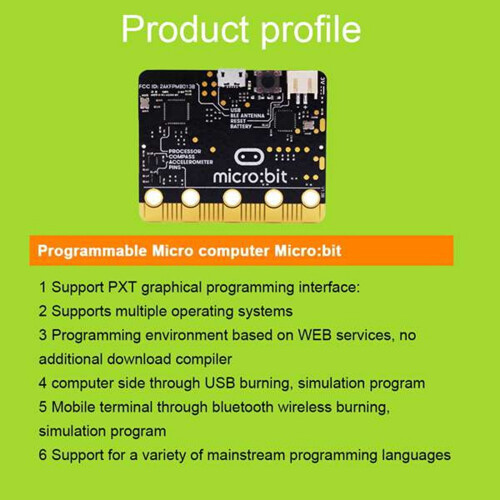 BBC Microbit Go Start Satz Micro:Bit BBC DIY Projekte Programmierbare Lernentwicklungsplatine mit SchutzhüLle