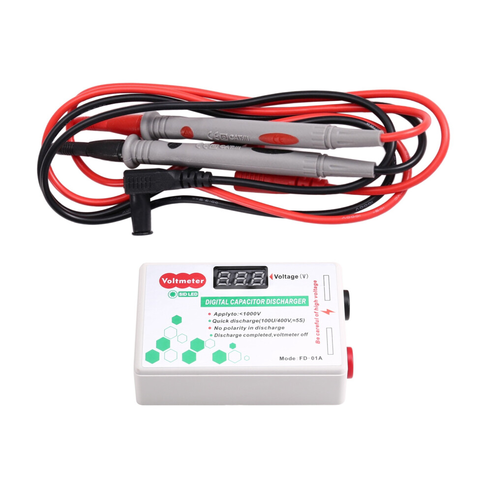 Digital Capacitor Discharger 10-1000V Fast Discharge Protection Electrician Voltage Digital Capacitor Discharger Test 4712825607055