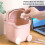 Trash Can with Lid, Cute Flip Desktop Trash Cans, Plastic Animal Shape Garbage Can () 6