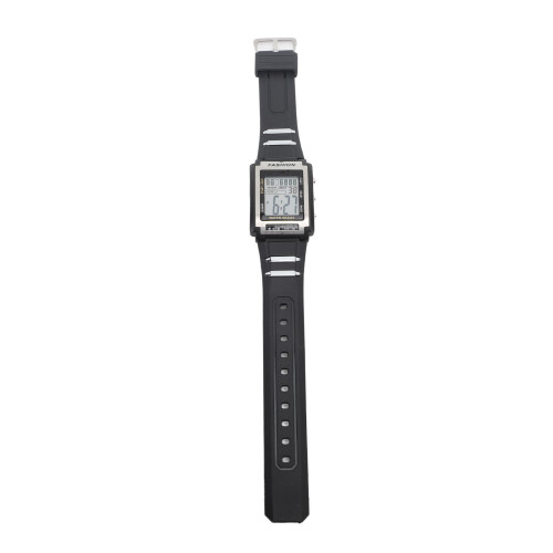 Rectangular Digital Sports Watch Waterproof Luminous Large Screen Black 1