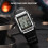 Rectangular Digital Sports Watch Waterproof Luminous Large Screen Black 3