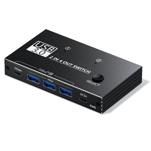 USB 3.0  5Gbps 2 Input 4 Output USB C  for Devices Share Printer Scanner Mouse Keyboard 1