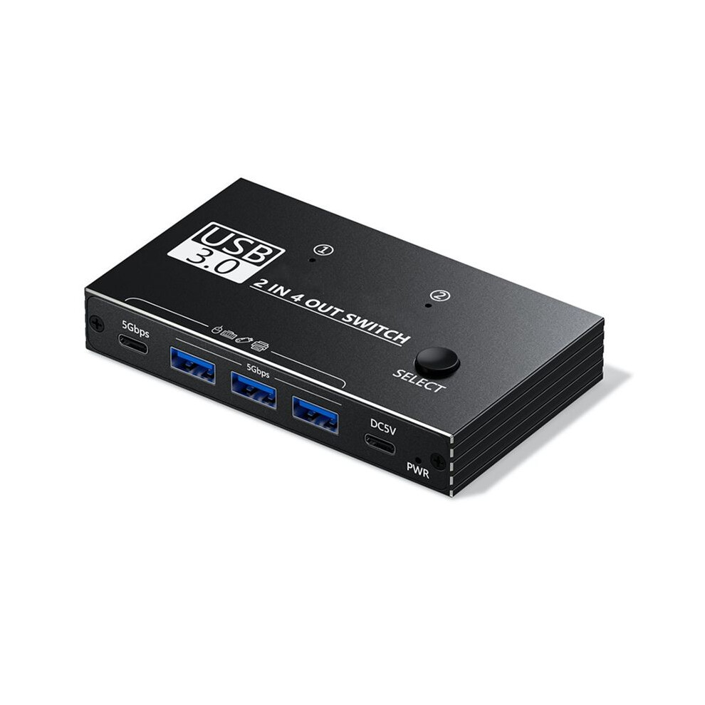 Photos - Card Reader / USB Hub USB 3.0 5Gbps 2 Input 4 Output USB C for Devices Share Printer Scanner Mouse Keyboard