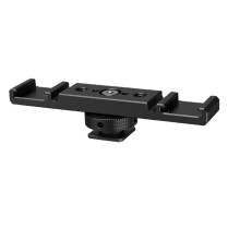 Dual Cold Shoe Mount Bracket 1/4 Arca for   DSLR Camera LED Light Microphone Live Streaming Expansion Bar C
