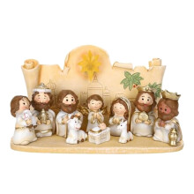 VersióN del Juego de Natividad - Escena de Pesebre Religioso de 10 Piezas, VersióN Linda de Resina, Juego de Mesa para DecoracióN del Hogar,