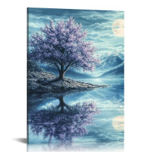 Purple Trees Canvas Wall Art, Canvas Prints Wall Art for Living Room Bathroom Bedroom Office, Art Print Painting for Home Decorations - 12x16in