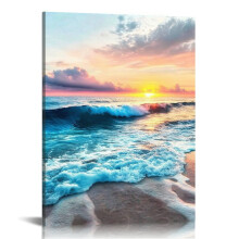 Beach Scenery Canvas Wall Art, Canvas Prints Wall Art for Living Room Bathroom Bedroom Office, Art Print Painting for Home Decorations - 12x16in