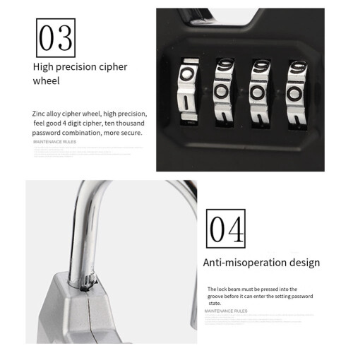 Metal Gym Locker Door Password Padlock 2