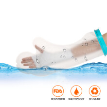 Comfortable Material Arm Cast Cover Waterproof Cast Protector Medical Safe Material Stretchable Reusable Watertight Seal Curved Design For Shower