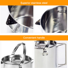 Outdoor Stainless Steel Kettle 1.2L 14x15x12cm Camping Pot Gray