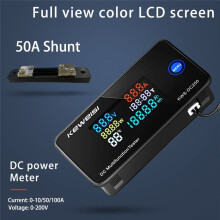 KEWEISI KWS-DC200 Digital Voltmeter Ammeter 0-200V 10A Power Meter with LED Display Reset 10A