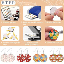 180Pcs Sublimation Earring Blanks with Earring Hooks and Jump Rings Heat Transfer Earring Blank Round Earring Blanks