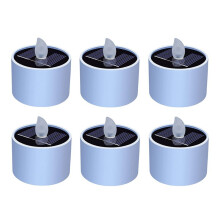 6 Stück Wetterfeste, Solarbetriebene Kerzen, Flammenlose Solarkerzen, LED-Solarkerzen, Flammenlose Lichter für Gartencamping