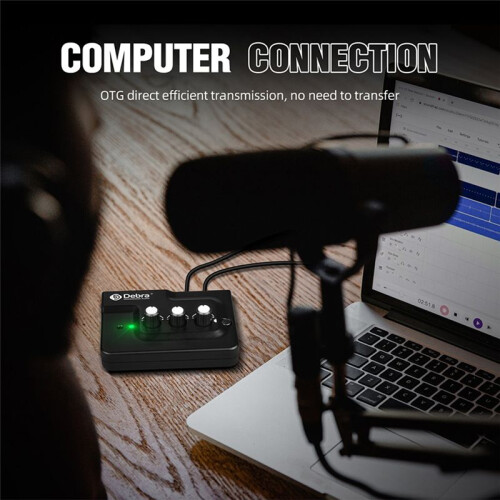 DEBRA PROFESSIONAL AUDIO Live Broadcast Sound Card Echo Audio Mixer Interface External with  for Microphone Musical