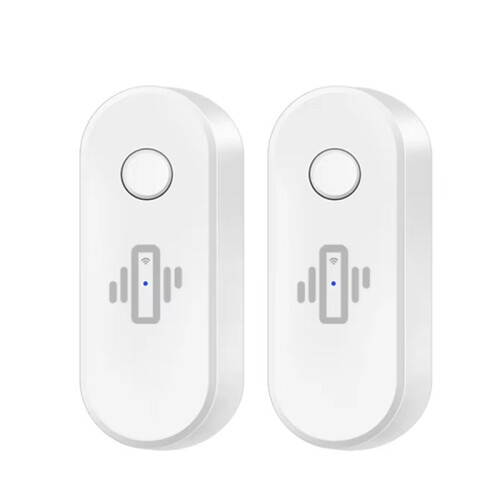 2Pcs  WiFi Vibration Sensor Alarm Wireless Vibration Detector Alert Real- Activity & Shock Detection White