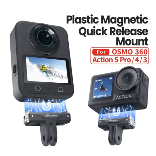 AMAGISN Quick Release Magnetic Adapter for  Osmo 360 Action 5 PRO / 4 / 3 Camera Foldable Quick-Release Plate Accessories 2