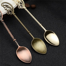 Juego de 4 Cucharas de Postre para Helado, Té y Café Retro, Pluma de 4,3 Pulgadas de Largo