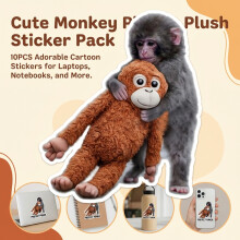 (A) 10 Autocollants Singe PVC Mignons pour Enfants