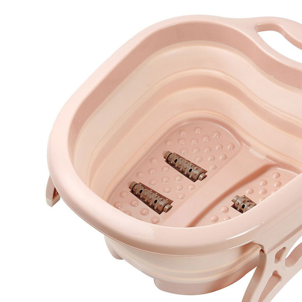 Pink Foldable Foot Soaking Bath Basin, 50X40x22cm Spa Massage Tub