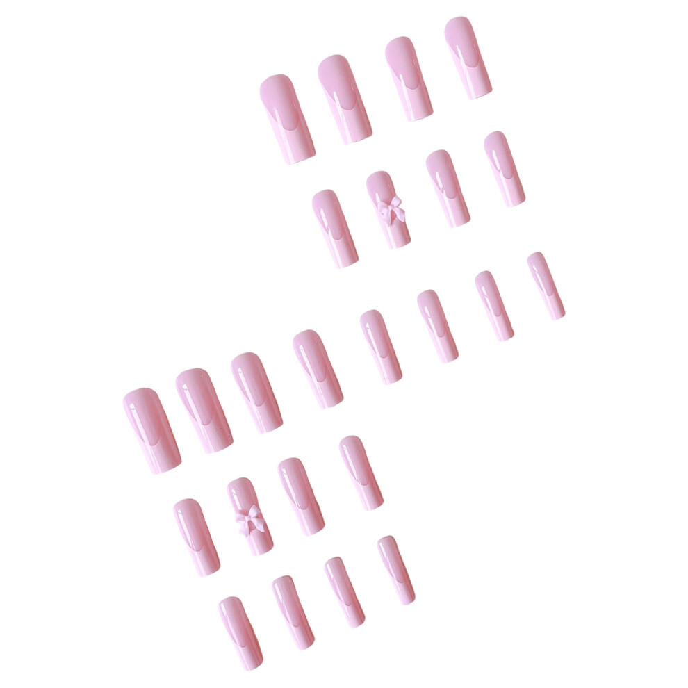 Dachuang Beauty Pink 24Pcs French False Nails - S420 Abs