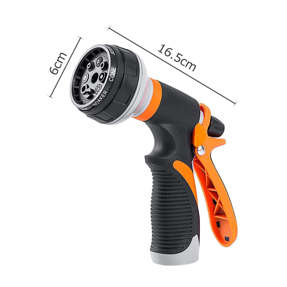 8 Spray Patterns Garden Hose Nozzle High Pressure Compact 19Cm Orange 4981387684617