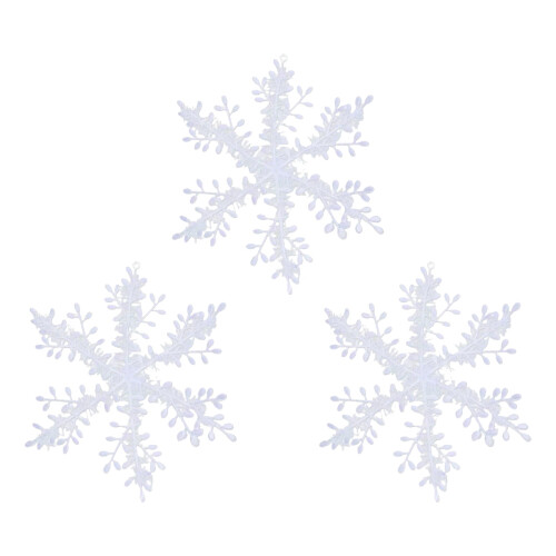 Snowflake Decorations White Hanging Ornaments 9 6 3 pcs
