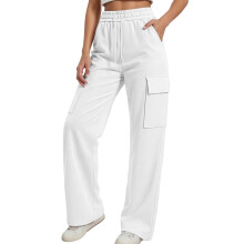 Girls' Solid Cargo Pants with Side Pockets, Elastic Waist & Drawstring – Casual Trousers for Daily Wear, Outdoor, School – Compatible with Young