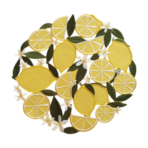 Lemon Embroidered Placemats Polyester 5-Pack 1