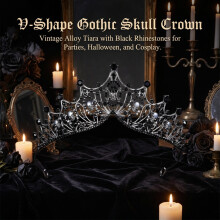 (Black Black Diamond) Vintage Alloy Crown for Women Wedding & Party