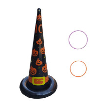 Inflatable Halloween Witch Hat Throwing Game Set - Durable PVC Ring Toss Activity (3-Pack, 7.87x7.87x23.62 Inches)