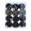 Christmas Ornaments Set Black Suede 12-Piece 1