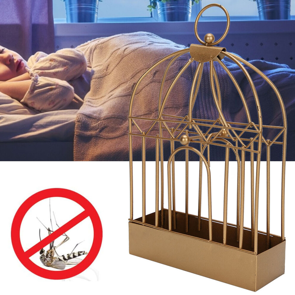 Gold Mosquito Coil Holder Sandalwood Incense Burner Pest Repellent Vintage