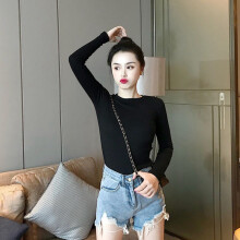 Women's Casual Long Sleeve Slim Fit T Shirt, Soft Stretchy Crew Neck Basic Tee For Fashion Forward Wardrobe