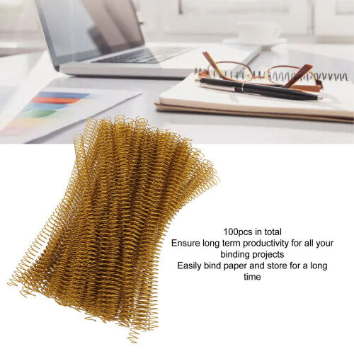 Gold Spiral Binding Coils 14.3mm for A4 Projects 48 Teeth 115 Sheets 9/16in 2