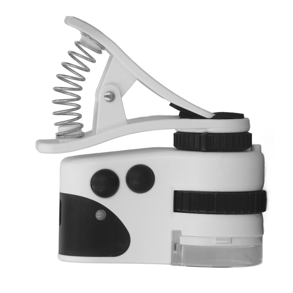 50X Adjustable Cellphone Clip-On Microscope With Led & Rechargeable Battery Light 4101393377178