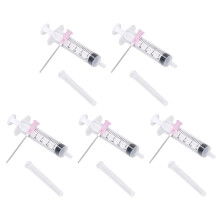 5Pcs 5ml Plastic Ink Filling Syringe, 5cm Needle for Cartridges