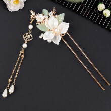 (5) Pearl Flower Hair Sticks, Hanfu Tassel Hairpin Gift Set