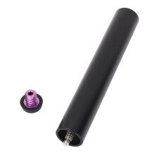 Extension de queue de billard en aluminium de 8 pouces pour piscine + bumper, noir violet