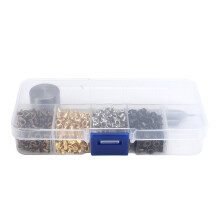 2mm Copper Grommets Kit with Plastic Box for Shoe Laces Belts & Eyelet Fixings